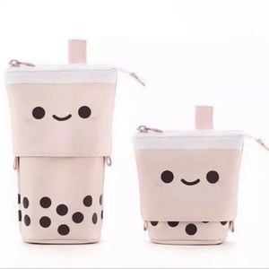 Boba Cute Standing Pencil Case for Kids, Pop Up Pencil Box Makeup Pouch, Stand